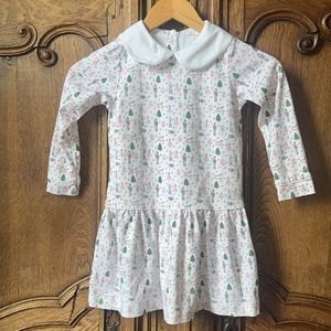 Charming White Kids Casual Dress with Colorful Print